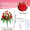 Artificial Cemetery Flowers – 2 Sets of Memorial Grave Bouquets with Vases for Grave & Tombstone Decorations